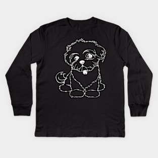 cute poodle Kids Long Sleeve T-Shirt